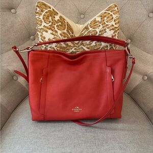 Coach Vibrant Red Leather Shoulder Bag